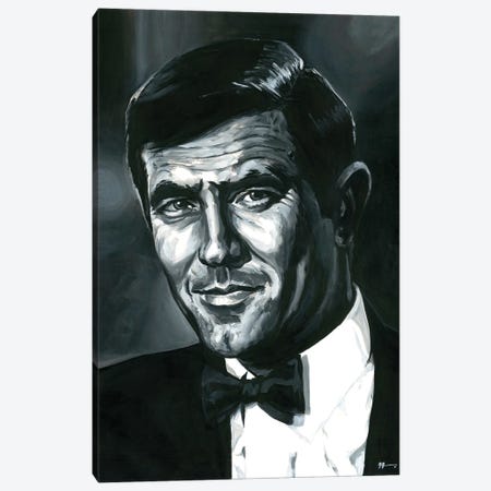 George Lazenby - James Bond 007 Canvas Print #ABH14} by Alex Stutchbury Canvas Art