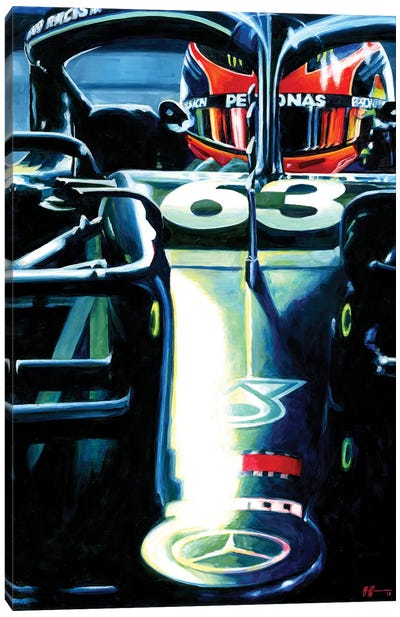 George Russell - 2020 Sakhir GP Mercedes W11 Canvas Art Print - Alex Stutchbury