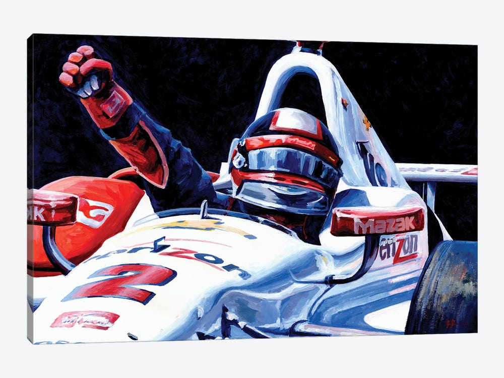 Juan Pablo Montoya - 2015 Indy 500 Winner by Alex Stutchbury 1-piece Canvas Art Print