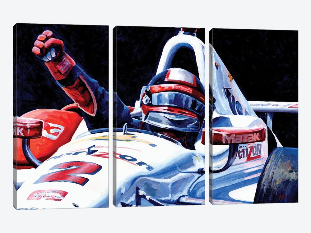 Juan Pablo Montoya - 2015 Indy 500 Winner by Alex Stutchbury 3-piece Canvas Art Print