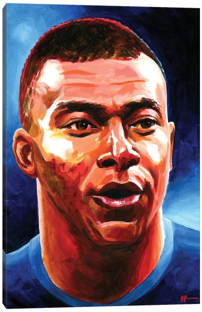 Kylian Mbappe Canvas Art Print - Soccer Art