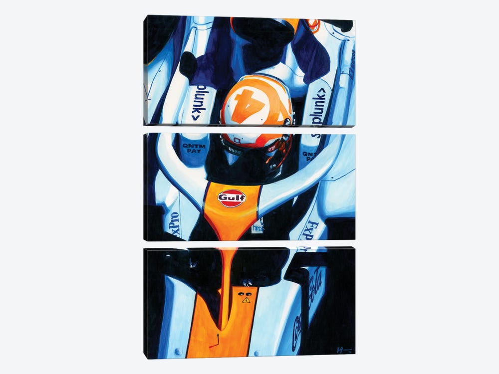Lando Norris - 2021 Monaco GP Mclaren by Alex Stutchbury 3-piece Canvas Print