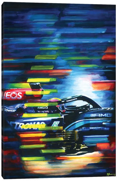 Lewis Hamilton - 2021 Brazilian GP Mercedes Canvas Art Print - Alex Stutchbury