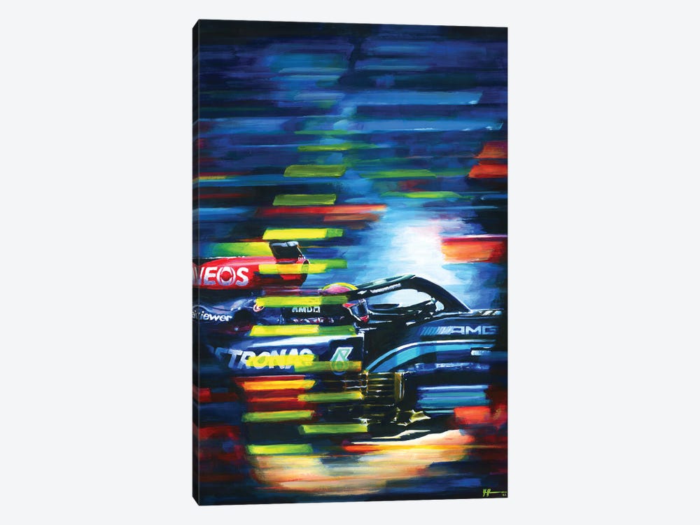 Lewis Hamilton - 2021 Brazilian GP Mercedes by Alex Stutchbury 1-piece Canvas Art Print