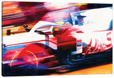 Mick Schumacher 2021 Haas VF-21 Canvas Art Print - Alex Stutchbury