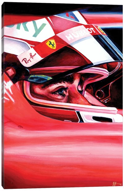 Charles Leclerc -2019 Belgian GP Winner Canvas Art Print - Alex Stutchbury