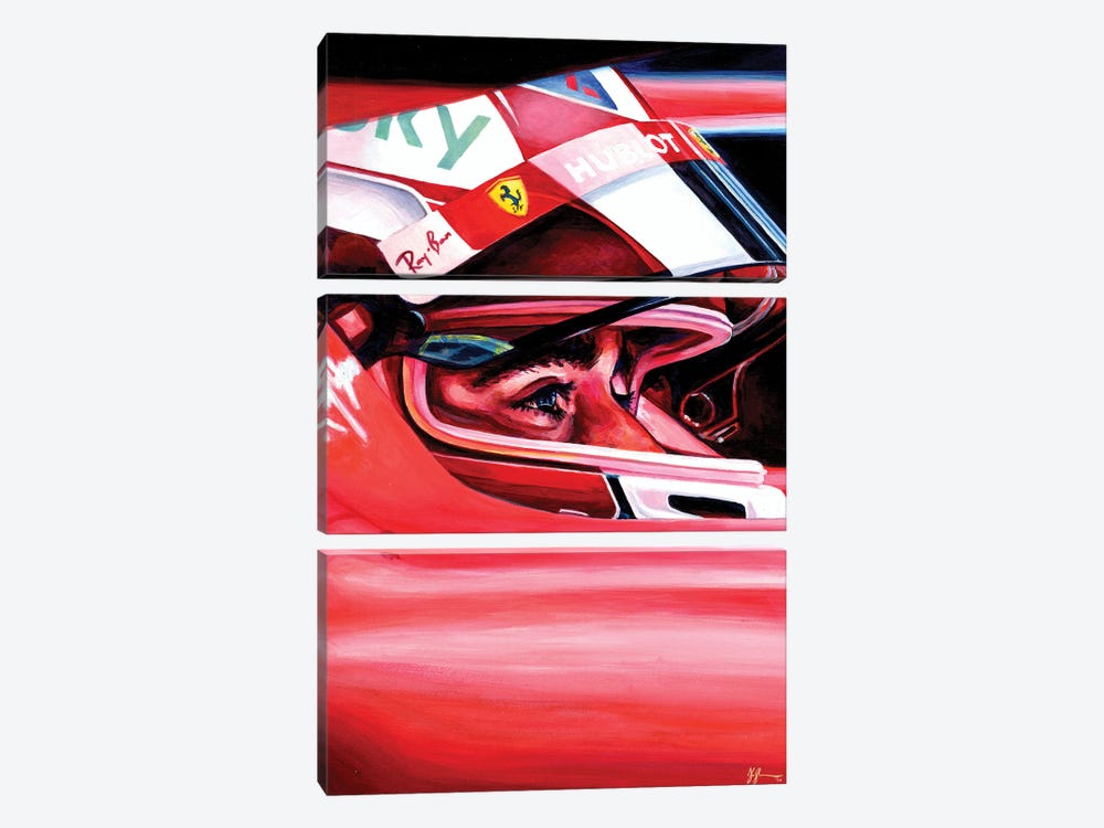 Charles Leclerc -2019 Belgian GP Winner by Alex Stutchbury 3-piece Canvas Artwork
