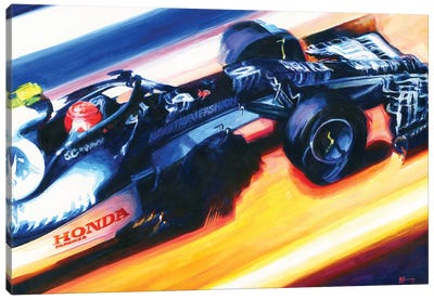 Pierre Gasly - 2021 Azerbaijan GP Alpha Tauri At02 Canvas Art Print - Alex Stutchbury