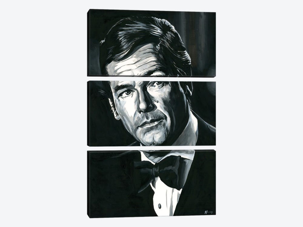 Roger Moore - James Bond 007 by Alex Stutchbury 3-piece Canvas Print