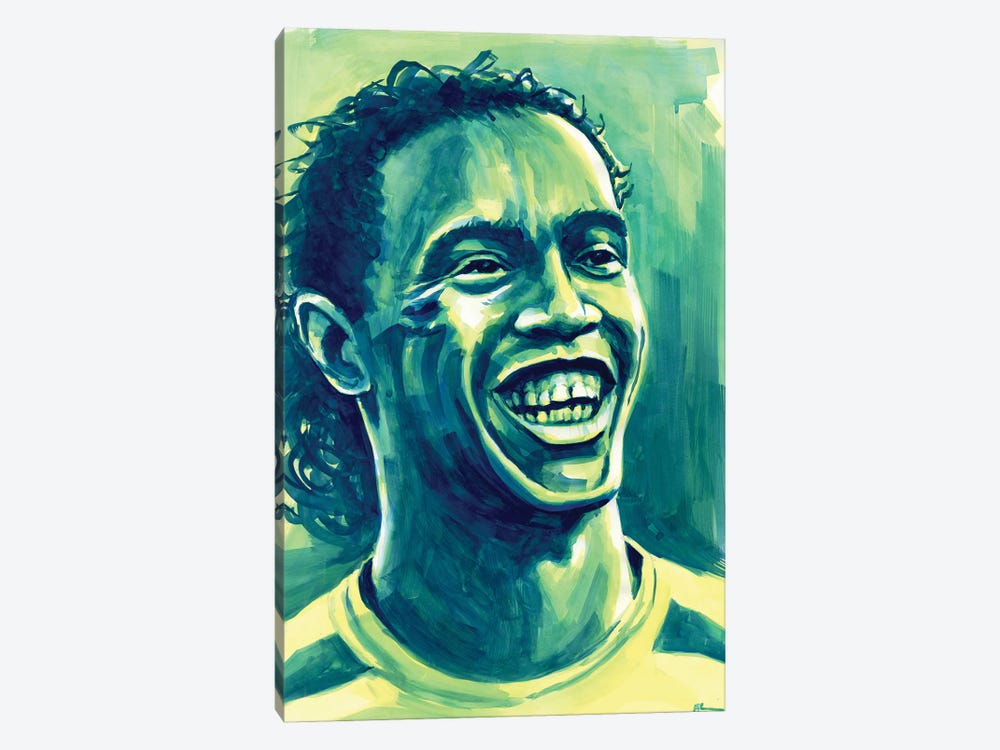 Ronaldinho - 2002 Fifa World Cup Winner by Alex Stutchbury 1-piece Canvas Art Print