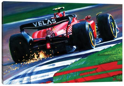 Carlos Sainz - 2022 British GP Winner Canvas Art Print - Alex Stutchbury