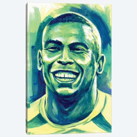 Ronaldo - 2002 Fifa World Cup Winner Canvas Print #ABH40} by Alex Stutchbury Canvas Art