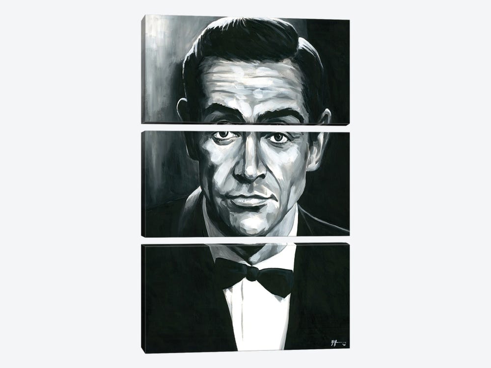 Sean Connery - James Bond 007 by Alex Stutchbury 3-piece Canvas Print