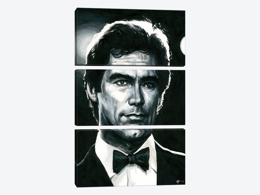 Timothy Dalton - James Bond 007 by Alex Stutchbury 3-piece Canvas Artwork