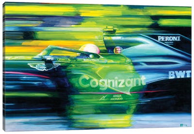 Sebastian Vettel - 2021 Azerbaijan GP Canvas Art Print - Alex Stutchbury