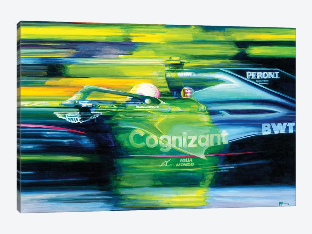 Sebastian Vettel - 2021 Azerbaijan GP by Alex Stutchbury 1-piece Art Print