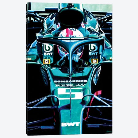 Sebastian Vettel - Aston Martin AMR1 Canvas Print #ABH49} by Alex Stutchbury Canvas Wall Art