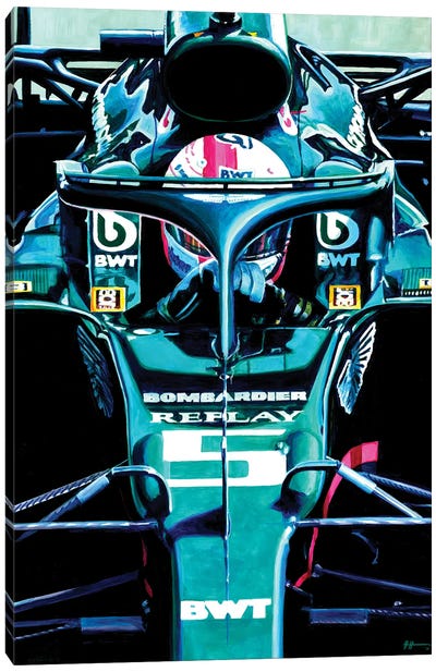 Sebastian Vettel - Aston Martin AMR1 Canvas Art Print - Alex Stutchbury