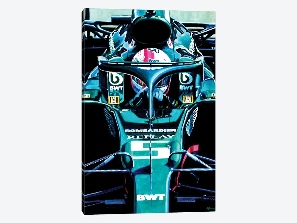 Sebastian Vettel - Aston Martin AMR1 by Alex Stutchbury 1-piece Canvas Artwork