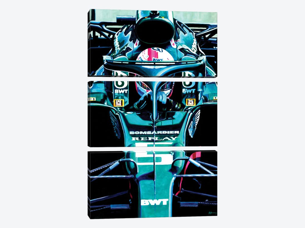 Sebastian Vettel - Aston Martin AMR1 by Alex Stutchbury 3-piece Canvas Artwork