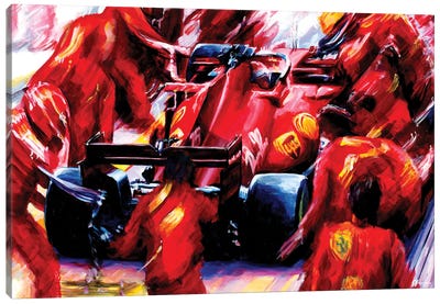 Charles Leclerc - 2021 British GP Ferrari SF21 Canvas Art Print - Alex Stutchbury