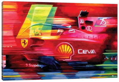 Charles Leclerc - 2022 Bahrain GP Winner Ferrari F1-75 Canvas Art Print - Limited Edition Sports Art
