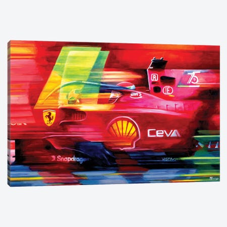 Charles Leclerc - 2022 Bahrain GP Winner Ferrari F1-75 Canvas Print #ABH5} by Alex Stutchbury Canvas Print