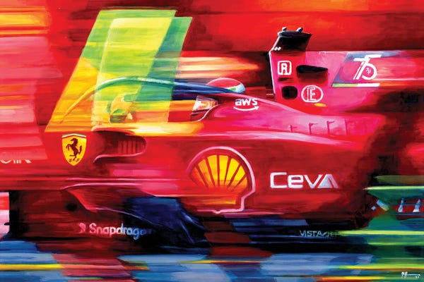 By Land: Charles Leclerc - 2022 Bahrain GP Winner Ferrari F1-75 by Alex Stutchbury