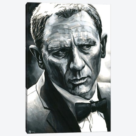 Daniel Craig - James Bond 007 Canvas Print #ABH6} by Alex Stutchbury Canvas Art Print