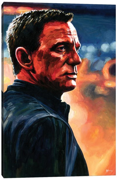 Daniel Craig - James Bond 007 Spectre Canvas Art Print - Alex Stutchbury