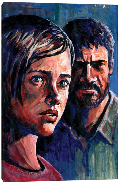 Ellie And Joel - The Last Of Us Canvas Art Print - Alex Stutchbury