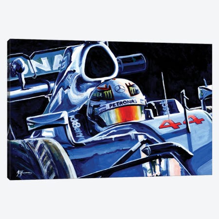 Lewis Hamilton - 2015 F1 World Champion Canvas Print #ABH9} by Alex Stutchbury Canvas Artwork