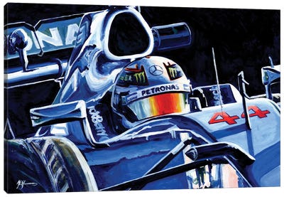 Lewis Hamilton - 2015 F1 World Champion Canvas Art Print - Alex Stutchbury
