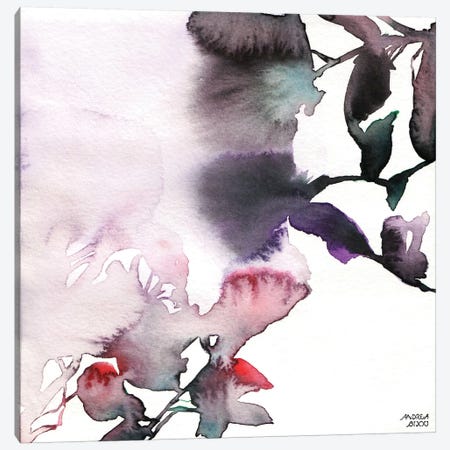 Watercolor Floral Pink Purple Trio I Canvas Print #ABI10} by Andrea Bijou Canvas Art