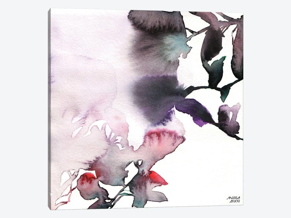 Watercolor Floral Pink Purple Trio I by Andrea Bijou 1-piece Canvas Art Print