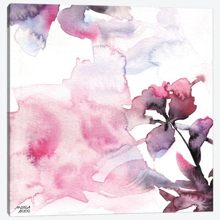 Watercolor Floral Pink Purple Trio II Canvas Print #ABI11} by Andrea Bijou Canvas Artwork