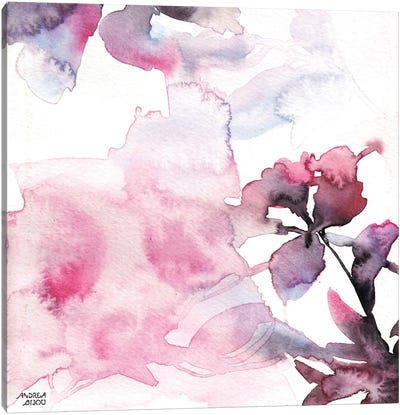 Watercolor Floral Pink Purple Trio II Canvas Art Print