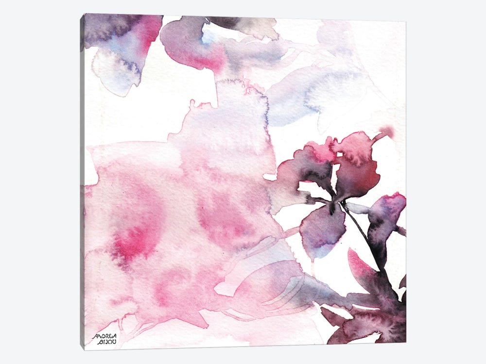 Watercolor Floral Pink Purple Trio II by Andrea Bijou 1-piece Canvas Art