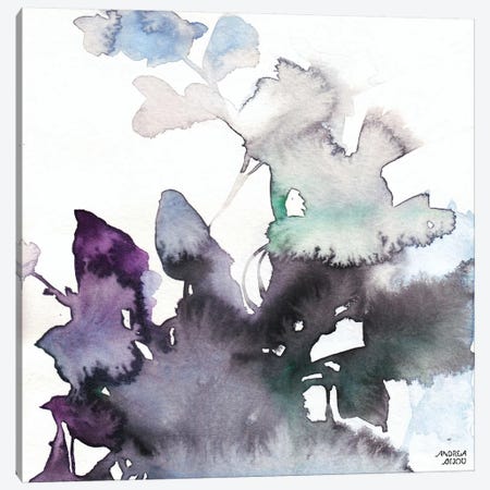 Watercolor Floral Pink Purple Trio III Canvas Print #ABI12} by Andrea Bijou Canvas Art