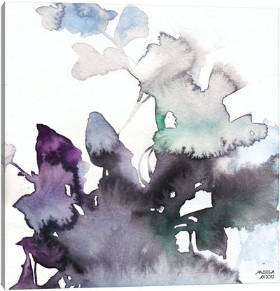 Watercolor Floral Pink Purple Trio III Canvas Art Print