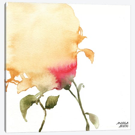 Watercolor Floral Yellow and Red I Canvas Print #ABI13} by Andrea Bijou Canvas Artwork