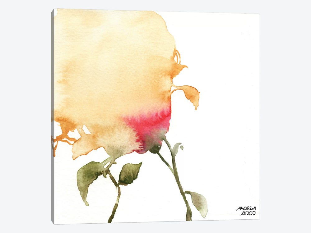 Watercolor Floral Yellow and Red I by Andrea Bijou 1-piece Canvas Wall Art
