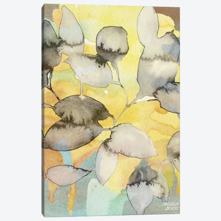 Yellow Leaves Abstract Canvas Print #ABI15} by Andrea Bijou Art Print