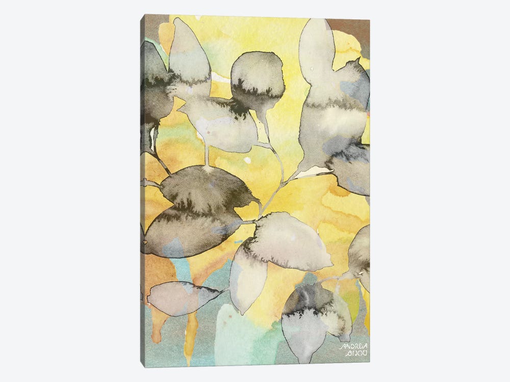 Yellow Leaves Abstract by Andrea Bijou 1-piece Canvas Art