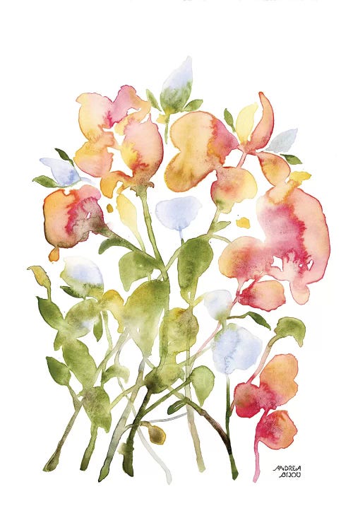 Blue and Pink Florals by Andrea Bijou wall art