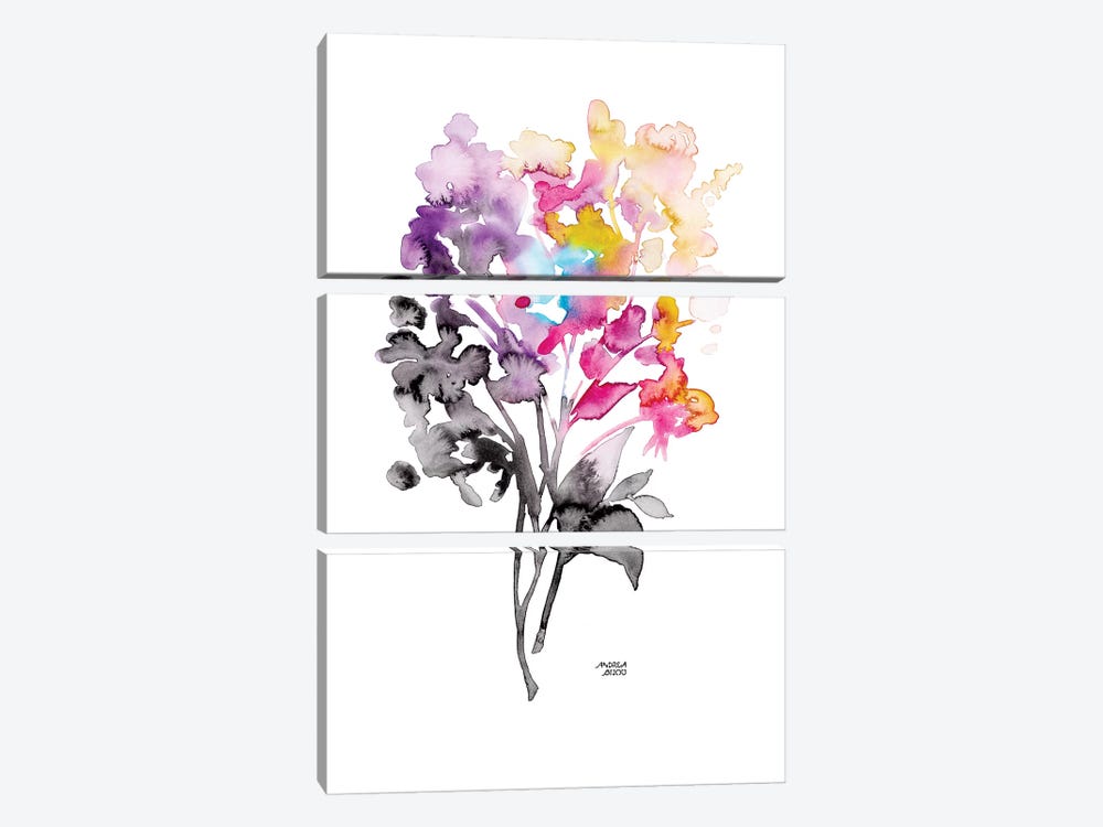 Colorful Bouquet by Andrea Bijou 3-piece Canvas Print