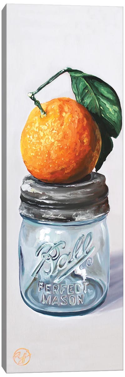 Half Pint Tangerine Canvas Art Print - Abra Johnson