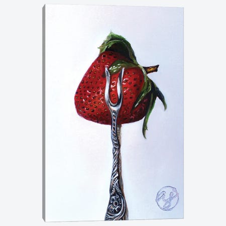 Strawberry Fork Canvas Print #ABJ18} by Abra Johnson Art Print