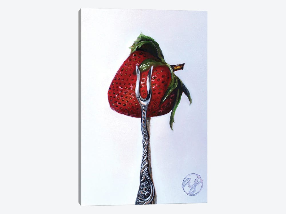 Strawberry Fork by Abra Johnson 1-piece Canvas Print