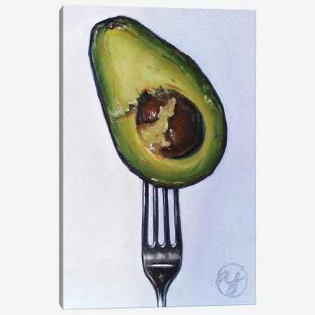 Put A Fork In It - Avocado Canvas Print #ABJ19} by Abra Johnson Art Print